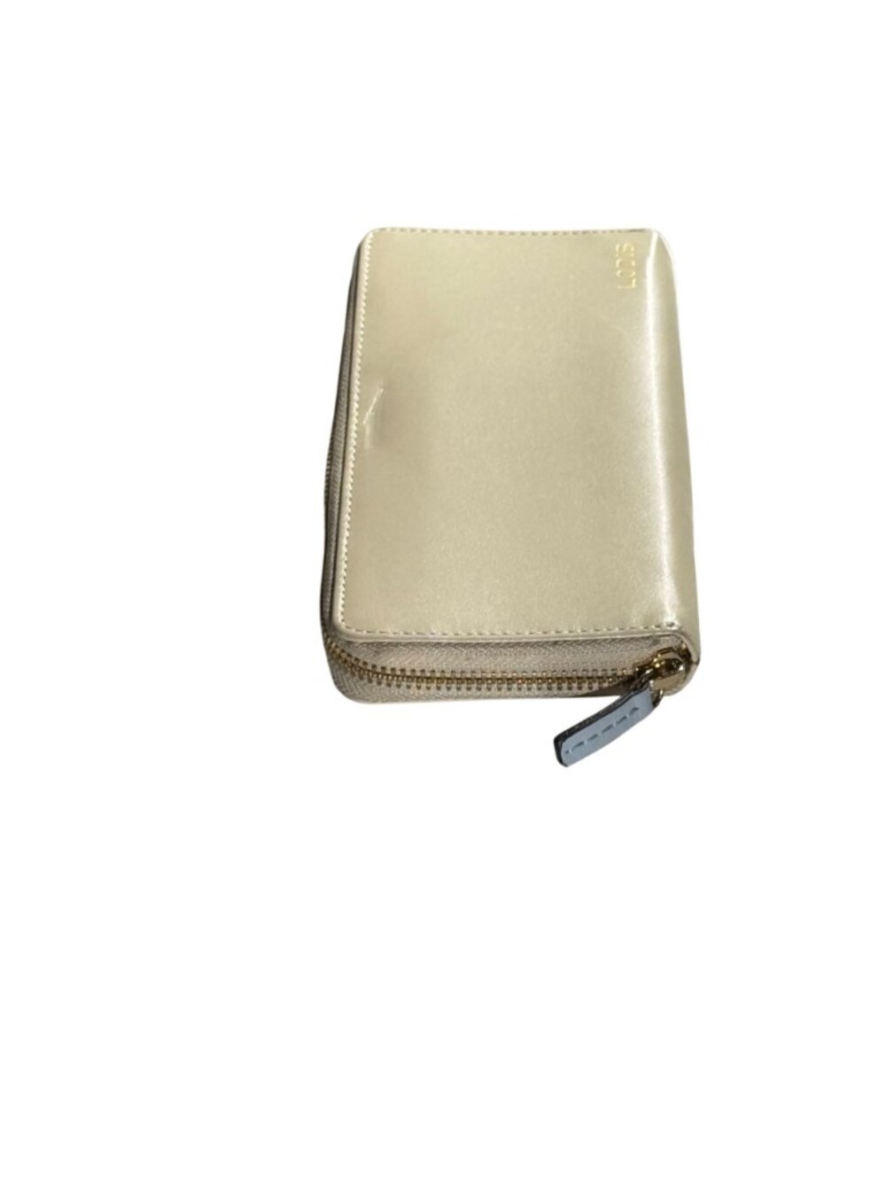 Lodis Beige Leather Zip-Around Long Continental Wallet With Gold Logo - Picture 4 of 11